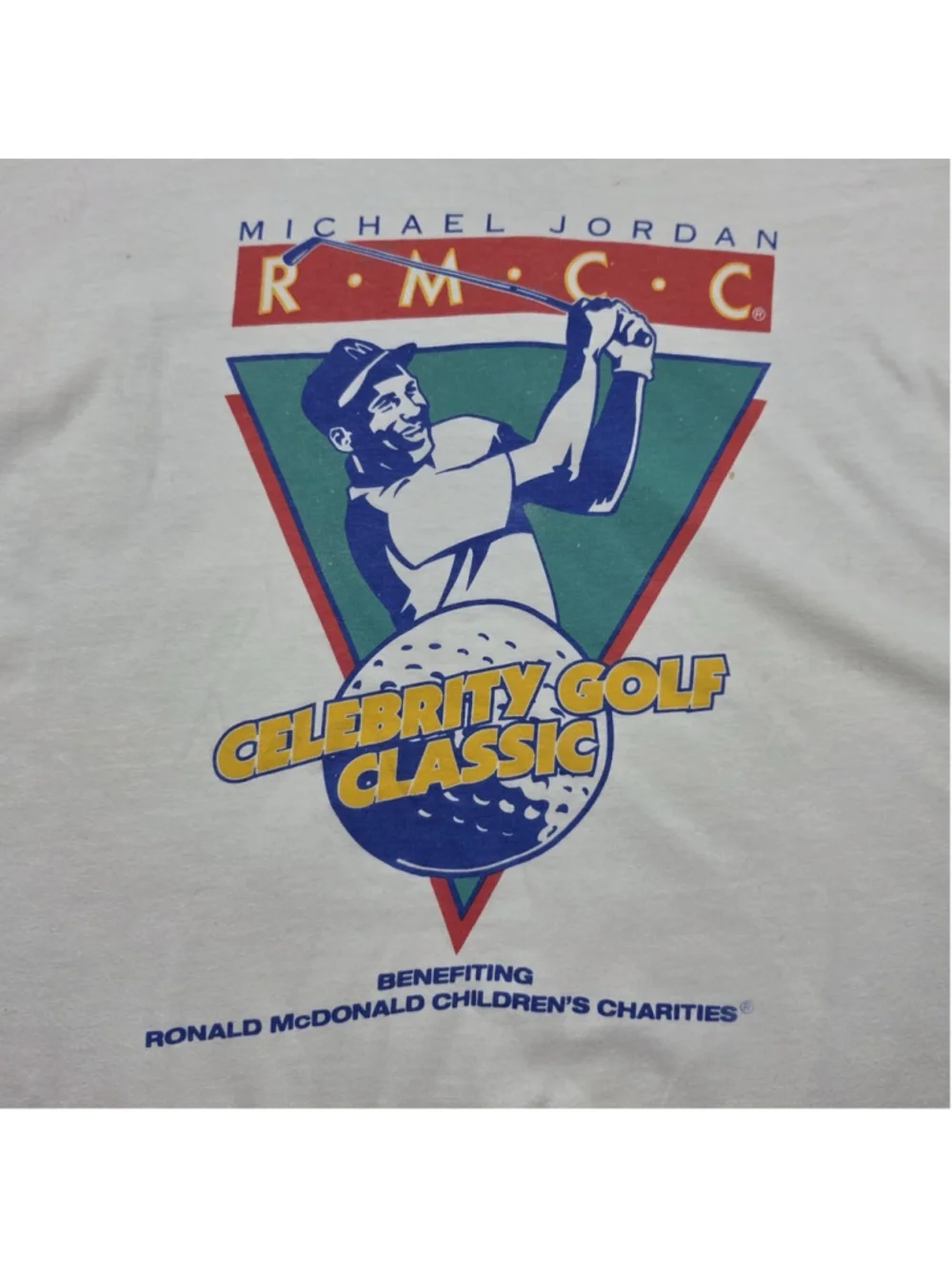 Vintage Michael Jordan RMCC Celebrity Golf Classic T Shirt USA XL White 90s - Picture 3 of 10